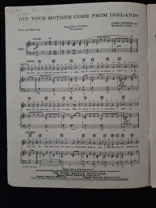 The Peter Maurice Album of Popular Irish Songs By Jimmy Kennedy & Michael Carr