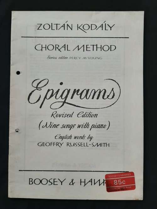Zoltán Kodály Choral Method: Epigrams By Geoffry Russell-Smith