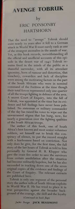 Avenge Tobruk By Brigadier E.P. Hartshorn D.S.O., D.C.M., E.D.