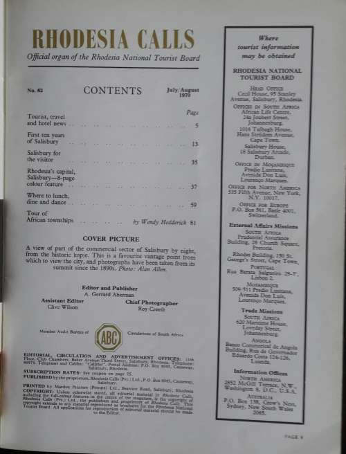 Rhodesia Calls - July - August 1970