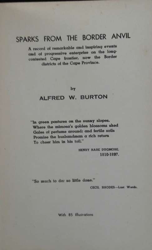 Sparks From The Border Anvil - A W Burton