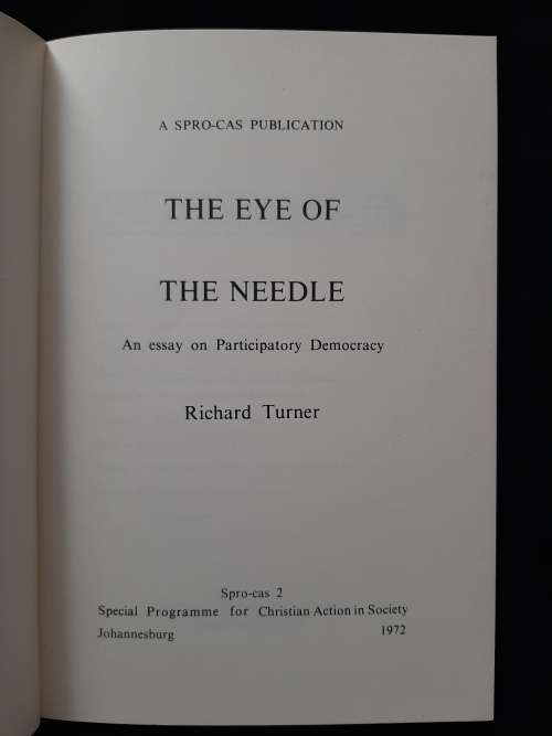 The Eye of the Needle By Richard Turner