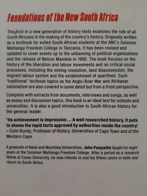 Foundations of the New South Africa By John Pampallis