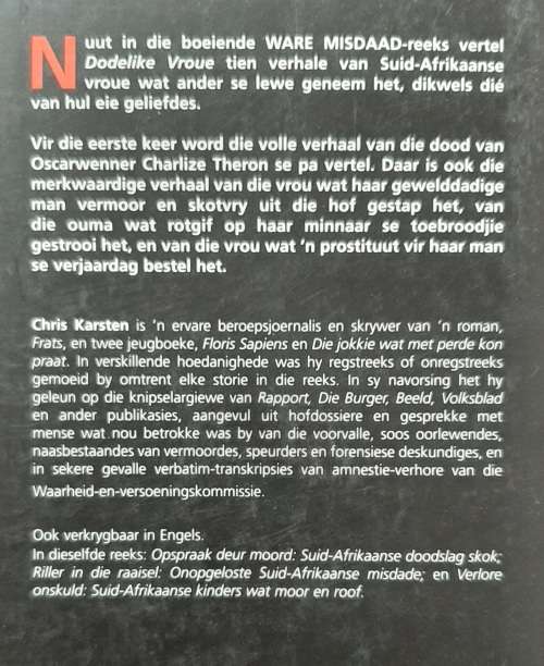 Dodelike Vroue:Wanneer Passie in bloed endig By Chris Karsten