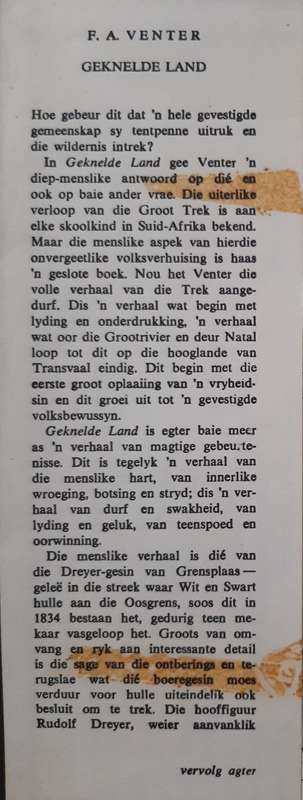 Geknelde Land By F.A. Venter