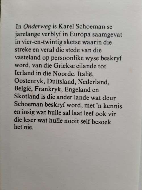 Onderweg: Reisherinnerings By Karel Schoeman