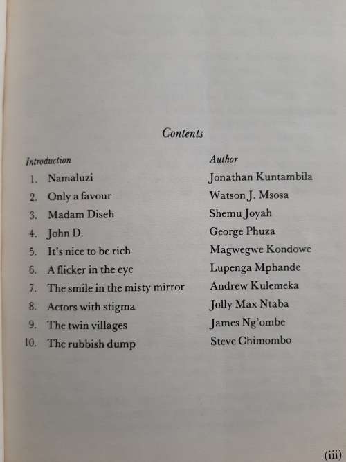 Namaluzi: 10 Stories from Malawi Edited by Lupenga Mphande & James Ng`ombe