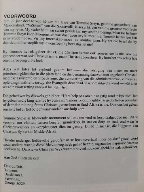 Murapi Wedu: Die verhall van Dr. Tommie Steyn van Morgenster by C R van Wyk