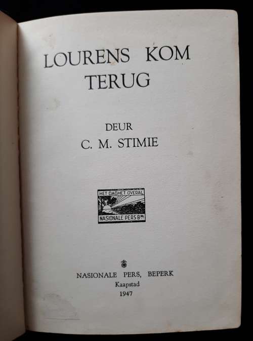 Lourens Kom Terug by C. M. Stime