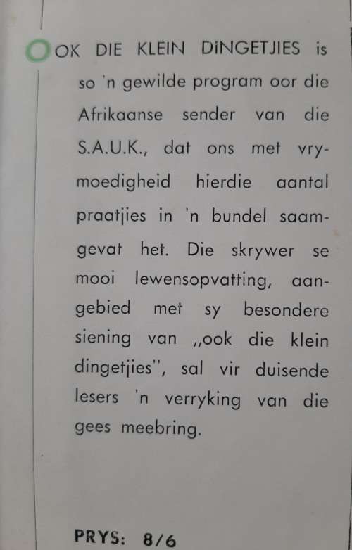Ook die Klein Dingetjies by J. van der Berg