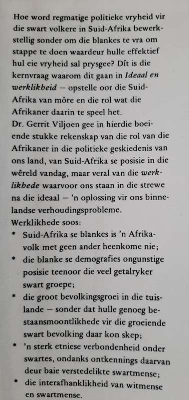 Ideaal & Werklikheid:Rekenskap deur ñ Afrikaner by G. van N. Viljoen