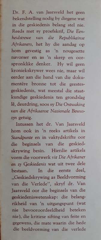 Die Afrikaner en sy Geskiedenis by F.A. van Jaarsveld