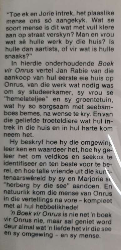 `n Boek vir Onrus by Jan Rabie