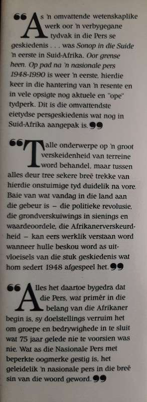Oor Grense Heen: Op pad na `n nasionale pers 1948-1990 by Editor W.D. Beukes