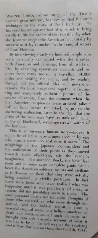 Day of Infam: Pearl Harbour-December 7th, 1941 by Walter Lord