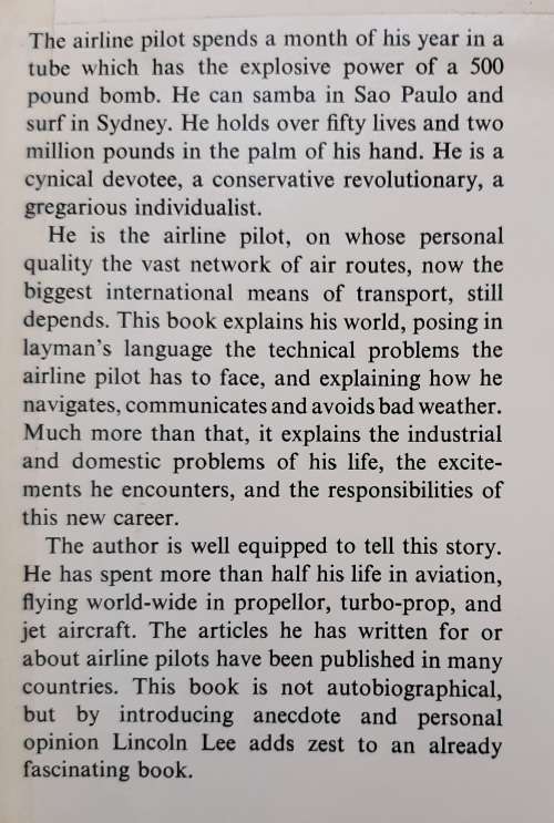 Three Dimensioned Darkness: The World of The Airline Pilot by Captain Lincoln Lee