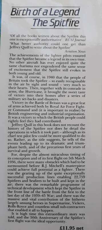 Birth of a legend:The Spitfire by Jeffrey Quill
