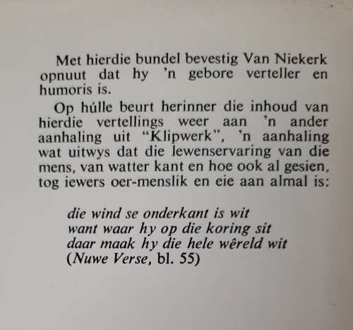 Die Klipsweet sit aan my Voetsool vas by A.A.J. van Niekerk