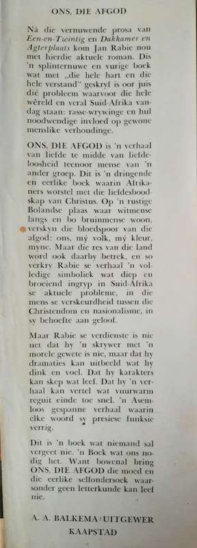 Ons, Die Afgod by J.S. Rabie