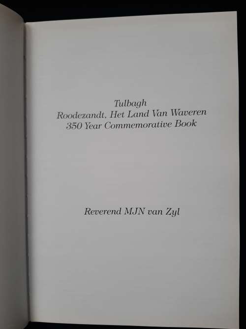 Tulbagh by Reverend M.J.N. van Zyl