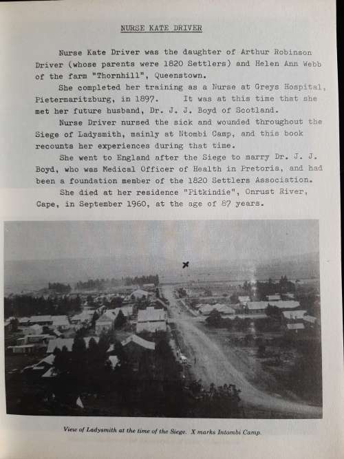 Diary of the Siege Ladysmith: Ladysmith Historical Society No.6 by Nurse Kate Driver(Mrs. J.J. Boyd)