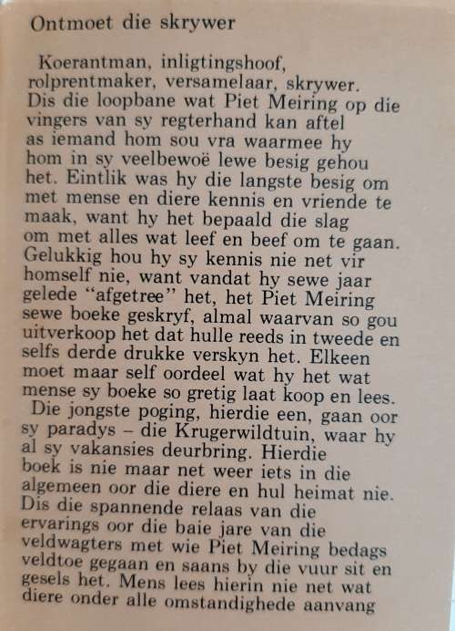 Die Wildtuin is hul Woning by Piet Meiring