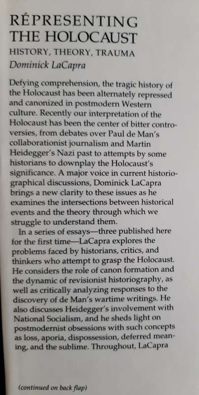 Representing The Holocaust: History, Theory, Trauma by Dominick LaCapra