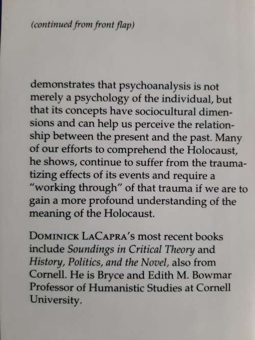 Representing The Holocaust: History, Theory, Trauma by Dominick LaCapra