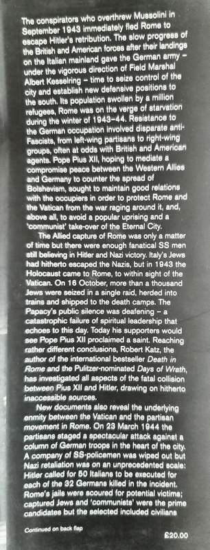 Fatal Silence: The Pope, The Resistance & The German Occupation of Rome by Robert Katz