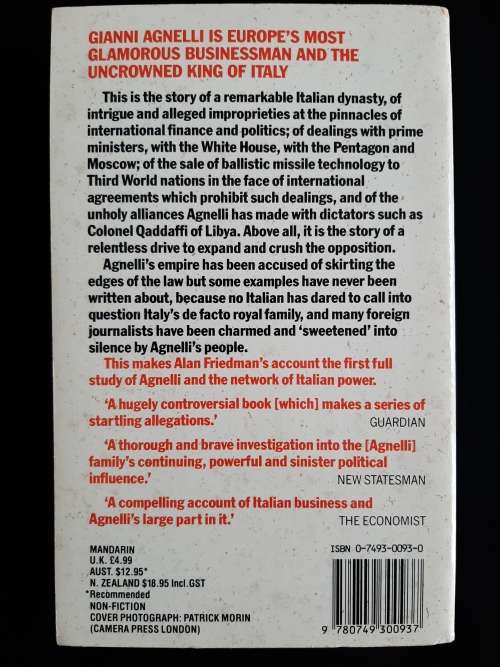Agnelli & The Network of Italian Power by Alan Friedman