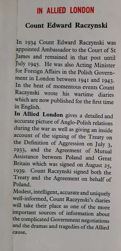 In Allied London by Count Edward Raczynski with an introduction by Sir John Wheeler-Bennett