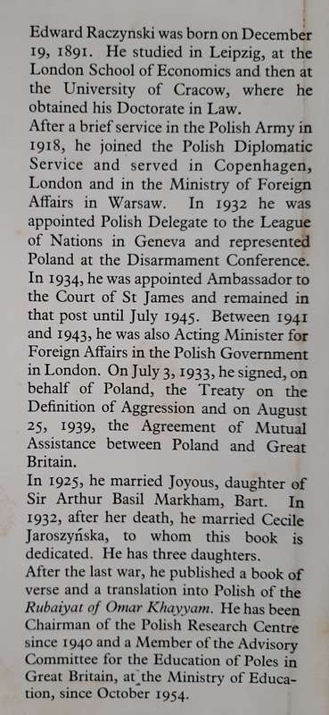 In Allied London by Count Edward Raczynski with an introduction by Sir John Wheeler-Bennett