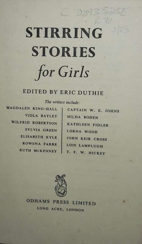 Stirring Stories For Girls - Edited by Eric Duthie
