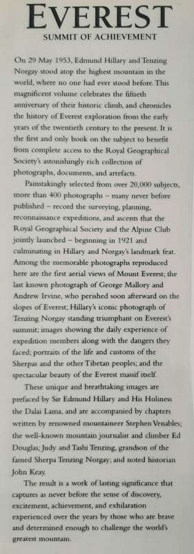 Everest: Summit of Achievement by Stephen Venables Foreword by Sir Edmund Hillary