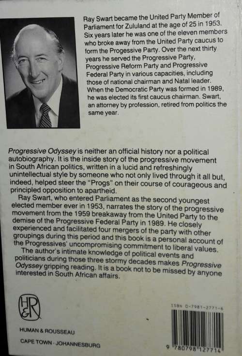 Progressive Odyssey Towards A Democratic South Africa - Ray Swart