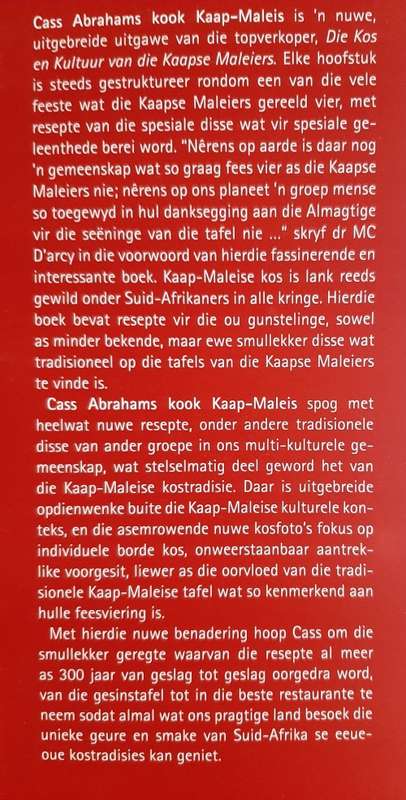 Cass Abrahams kook Kaap-Maleis: Kos uit Afrika