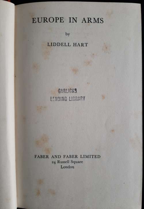 Europe in Arms by Liddell Hart