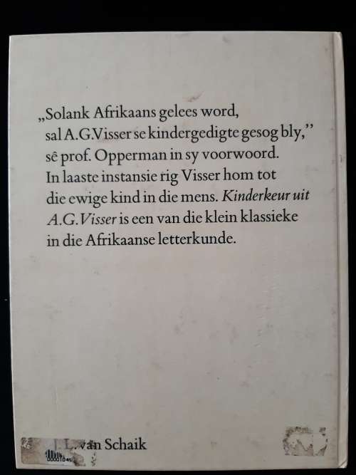 Kinderkeur Uit A.G. Visser - Compiled by D.J. Opperman