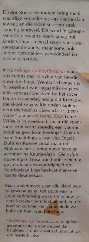 Nuwelinge op Keurboslaan by Theunis Krogh