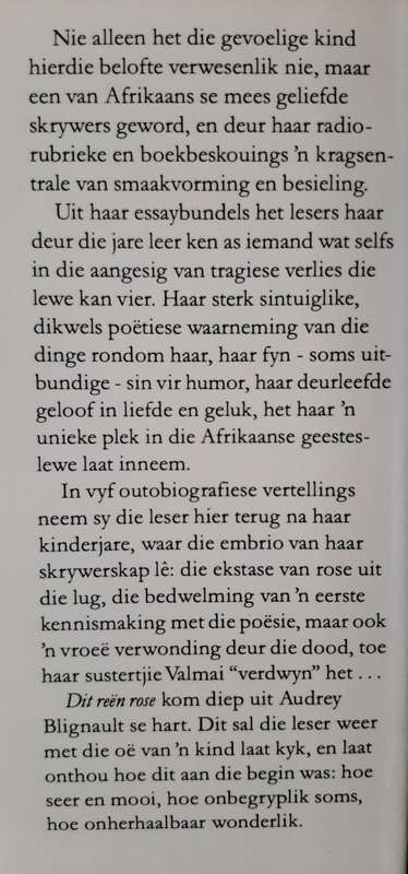 Dit Reën Rose: Beeld van n kindertyd by Audrey Blignault