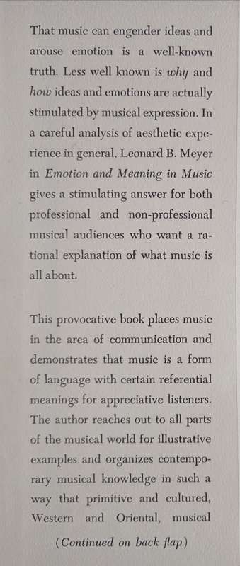 Emotion & Meaning in Music by Leonard B. Meyer