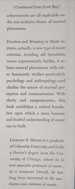 Emotion & Meaning in Music by Leonard B. Meyer