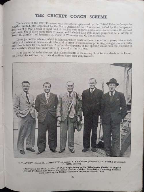 A Souvenir of the M.C.C. Tour, 1948-9 To South Africa & Rhodesia