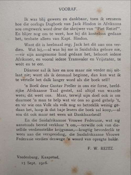 Kaptein Hindon: Oorlogsaventure van n Baas Verkenner by Gustav. S. Preller