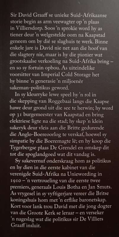 Sir David Pieter de Villiers Graaff: Die Erfridder van De Grendel by Ebbe Dommisse