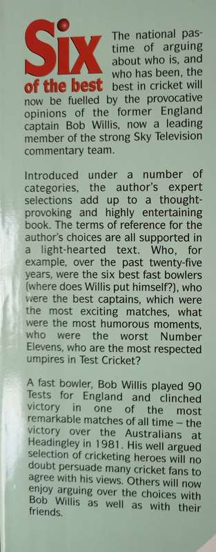 Cricket : Six of the best by Bob Willis with Pat Gibson