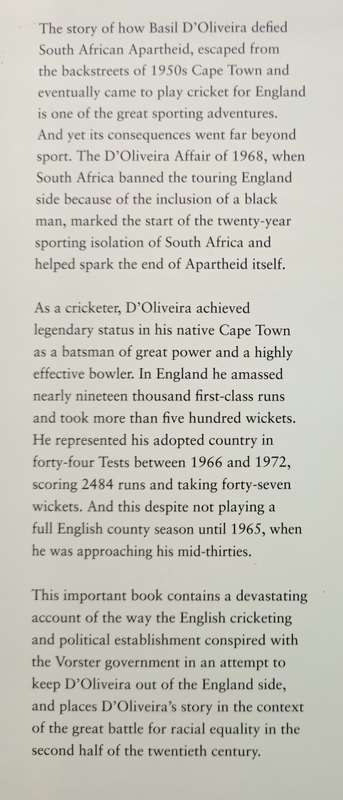 Basil D`Oliveira Cricket & Conspiracy: The Untold Story by Peter Oborne