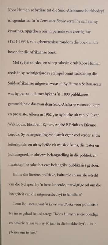 `n Lewe met Boeke by Koos Human