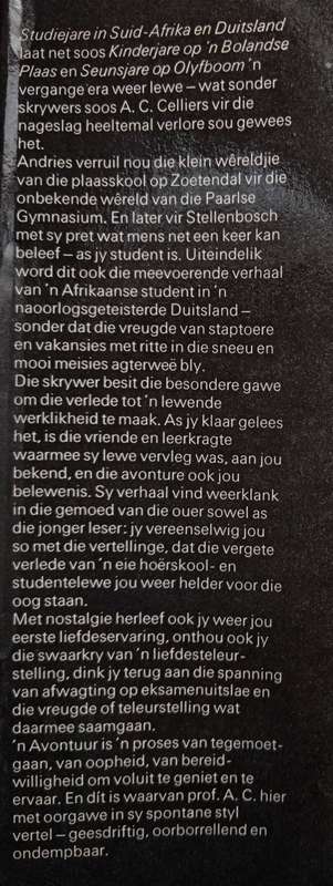 Prof. A.C. Cilliers Lewensavontuur III: Studiejare in Suid-Afrika & Duitsland