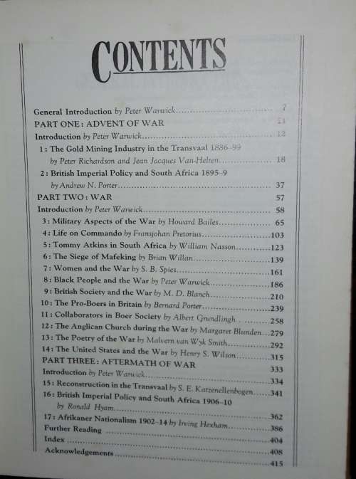 The South African War - The Anglo Boer War 1899-1902 Peter Warwick - Professor S B Spies